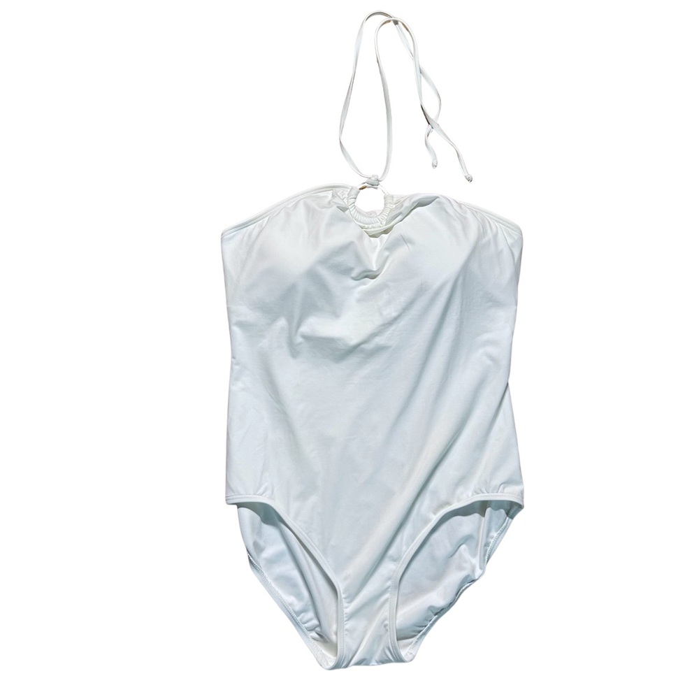 Michael Kors Women’s White Halter Neck One Piece Swimsuit